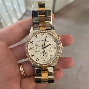 Y2K Style MARC JACOBS Watch, Rose Gold Diamond Halo